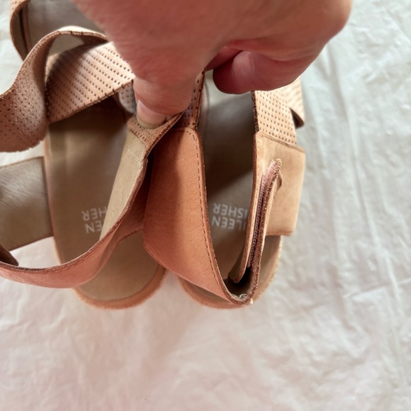 NWOT Eileen Fisher Willow Wedge Espadrilles Sandals blush Pink leather SZ 9 - Picture 14 of 16
